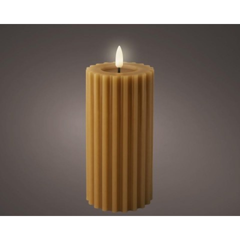 CANDELA LED RIGATA MARRONE H.17.3 CM.